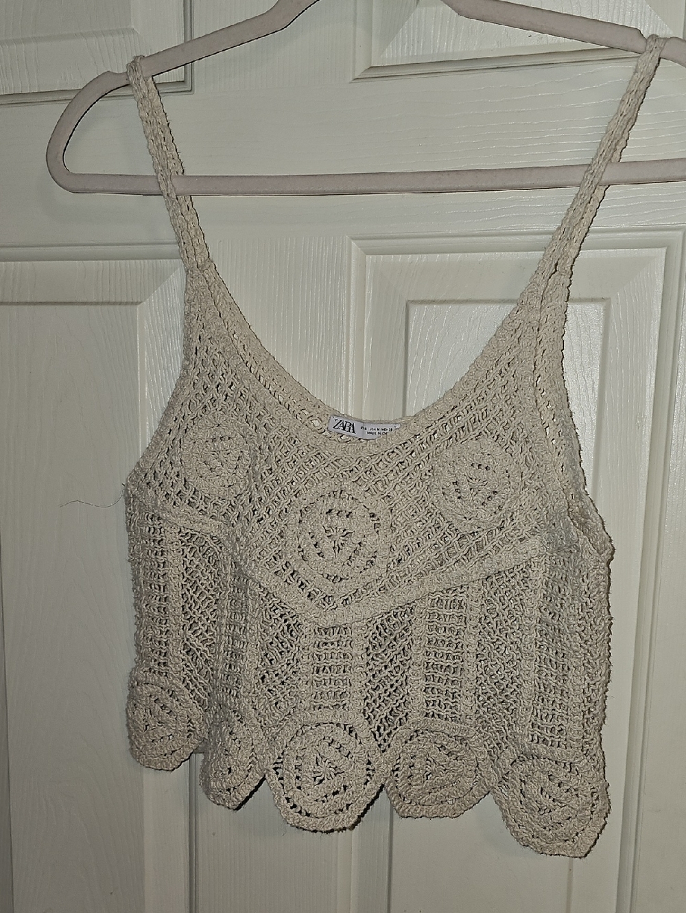 Zara Beige Crochet Camisole Tank